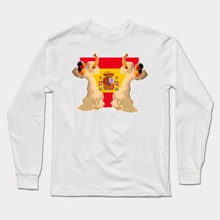 Spain flag and flamenco dancer Long Sleeve T-Shirt